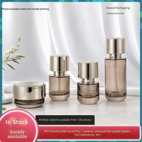 Vente en gros directe, logo personnalisé, pots de stockage cosmétiques en verre transparent gris écologiques de 20 ml à 150 ml pour crème pour les yeux et crème pour le visage