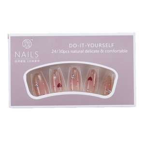 Printemps et été haut de gamme sentir Xiaohongshu vente chaude autocollants strass en forme de coeur fille chaude portable faux ongles conseils - Product Image 5