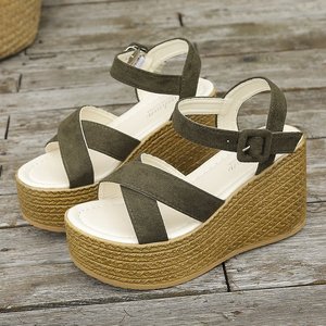 <span class=keywords><strong>Sandal</strong></span> Wanita Platform Heel Wedges <span class=keywords><strong>Sandal</strong></span> Open Toe Tali Silang Gesper <span class=keywords><strong>Sandal</strong></span> Kasual Dengan Tali Pergelangan Kaki yang Dapat Disesuaikan untuk Wanita dan Remaja Putri - Product Image 5