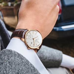 Montre mécanique de luxe pour homme Lobinni 3817, étanche 5 ATM, bracelet en cuir, affichage à aiguilles - Product Image 3