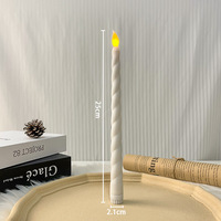 Bougie LED en plastique à longue tige pour les fêtes, restaurants occidentaux, veilleuses, dîners aux chandelles, réunions et décoration intérieure