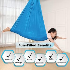 <span class=keywords><strong>Hamaca</strong></span> Ajustable para Niños, para Terapia Sensorial en Interiores y Exteriores, Columpio para Adultos y Niños, <span class=keywords><strong>Hamaca</strong></span> de Yoga Voladora, Columpios de Juego para Niños - Product Image 2