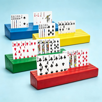 Porte-cartes pour jeux de cartes, support de jeu de cartes en bois, porte-cartes pour enfants, porte-cartes Canasta pour jeux Uno et Poker