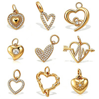 Collection de breloques en zircon YF9026, flèche, étoile, plaqué or 18K PVD, acier inoxydable, sans ternissement, hypoallergénique