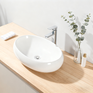 YIDA Lavabo de comptoir design moderne européen ovale en céramique pour hôtel, maison, salle de bain, lavabo - Product Image 4