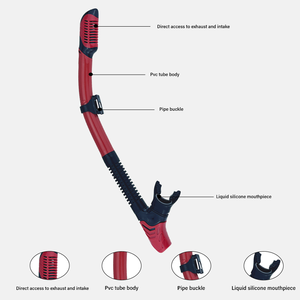 SNK200 su geçirmez silikon yetişkin şnorkel ekipmanları kuru dalış solunum tüpü kuru dalış şnorkel tüplü dalış ekipmanları - Product Image 6