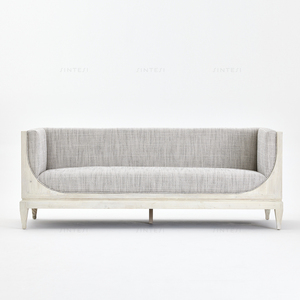 Modern Scandinavian-Style Minimalist <strong>White</strong> Pine Fabric Sofa Other Furniture Recycled Pine for Hotel Living Room Decorative - Product Image 1