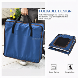 Porte-chat portable à côtés souples de 50 pouces avec séparateur coussin souple à <span class=keywords><strong>double</strong></span> compartiment 2-en-1 transporteur de voyage pour chat avec bac à litière - Product Image 6