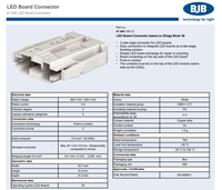 Conector de borde de placa LED de 2 polos BJB 47.304.1001-0 Zhaga Book 26 con contacto de inserción