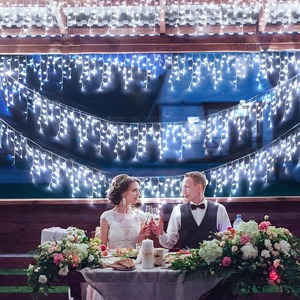Luces LED de carámbanos para Navidad, interiores y exteriores, impermeables, para bodas, fiestas, jardín, guirnaldas, luces de ambiente - Product Image 6