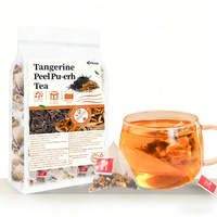 Thé Pu'erh Naturel Chenpi Directement de l'Usine, Infusion Rouge Intense, Fini Doux et Rafraîchissant, Apaise l'Estomac Après les Repas, Vente en Gros OEM