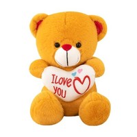 Ours en peluche super doux de la Saint-Valentin, motif dessin animé, rembourré en coton PP, poupée en peluche courte, cadeau pour filles, vente en gros