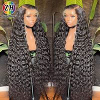 Wig Rambut Asli Manusia 40 Inch 13x6 Hd Lace Front Grosir, Rambut Mentah Sejajar Kutikula, Wig Full Hd Lace Frontal Tanpa Lem untuk Wanita Kulit Hitam
