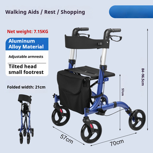 <span class=keywords><strong>Andador</strong></span> con Ruedas Ajustable, Plegable, de <span class=keywords><strong>Aluminio</strong></span>, para Personas Mayores o con Discapacidad, con Pedales - Product Image 3