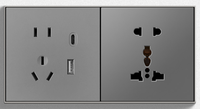 Sakelar & Stopkontak Dinding PC Smart Room dengan Kontrol Suara, Gaya Modern, untuk Lampu, Tirai, TV, AC