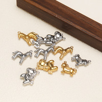 Pendentif Cheval en Acier Inoxydable Plaqué Or Moulé Sous Pression, Fait Main, pour Collier, Boucles d'Oreilles, Bijoux et Breloques DIY