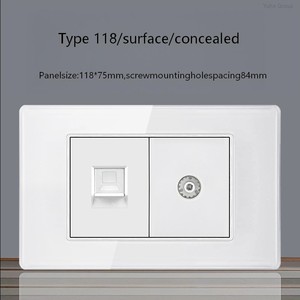 Prise murale TV standard américaine CAT5, adaptateur module RJ45, port ordinateur, câble réseau + prise murale TV - Product Image 5