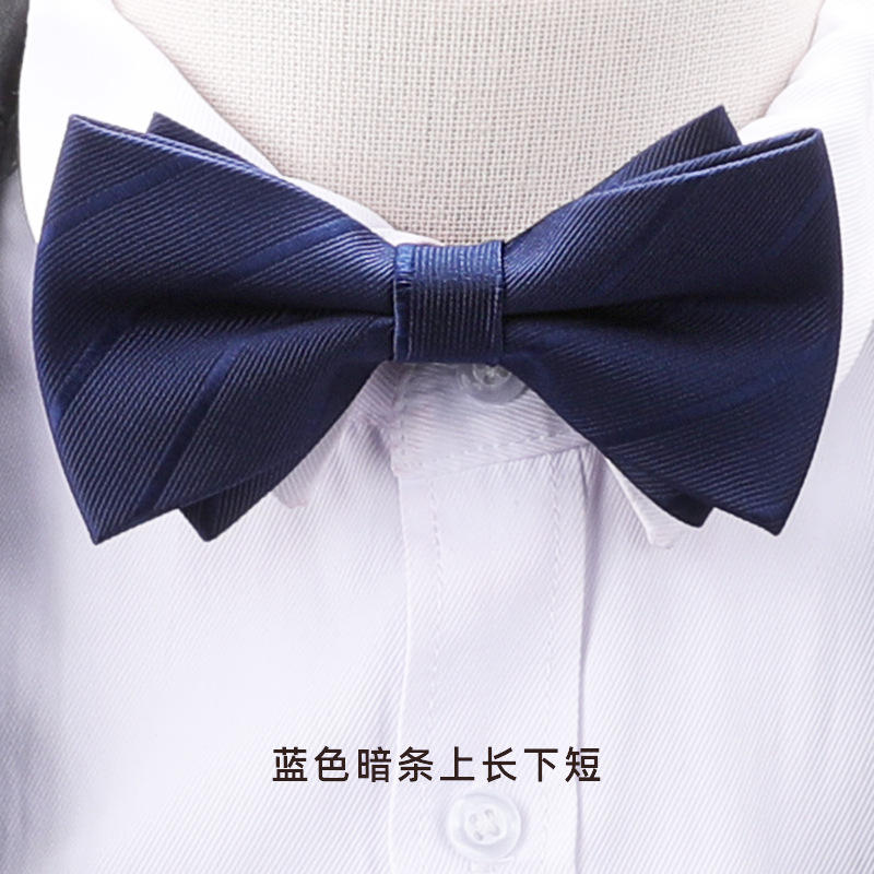 Pajarita larga-corta a rayas azul