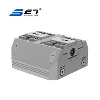 Direkt vom Hersteller Mini 5-Achsen Pneumatischer Schraubstock Selbstzentrierender Werkbank-Schraubstock Gehärteter Edelstahl 5KN Spannkraft für CNC 5-Achsen