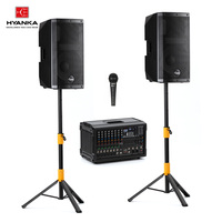Altavoz Pasivo HYANKA MX-P12 de 2x12 Pulgadas con Mezclador de Audio, Altavoz Bluetooth Portátil de 100W RMS, Altavoz Dual de 12 Pulgadas