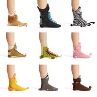 Chaussettes 3D personnalisées dinosaure rose, fantaisie, motif animal mordant, tricotées, haute qualité, douces, confortables, en coton, style pantoufle, mascotte, cadeau