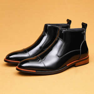 Nouvelles bottines en cuir véritable pour hommes, lavables, à semelle Goodyear, style rétro, chaussures de travail Amekaki à lacets - Product Image 6