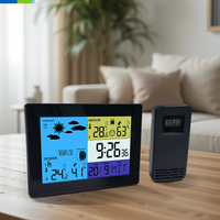 Horloge intelligente de Station météo avec Signal DCF Compteur d'humidité de la température/Bureau extérieur mural Utilisation de bureau