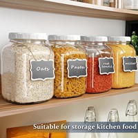 Lot de 2 bocaux Mason en verre transparent de 1 gallon à large ouverture avec joint en silicone pour la fermentation et le stockage alimentaire (vente en gros)