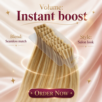 Extensions de cheveux Remy à trame simple de qualité supérieure, super double drawn, en cheveux humains européens, avec bandes adhésives, personnalisables avec votre logo