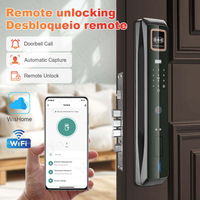 Kunci Pintu Digital Biometrik Sidik Jari 3D Pengenal Wajah Kamera Pintar untuk Pintu Kayu, Aplikasi Wishome, Harga Pabrik