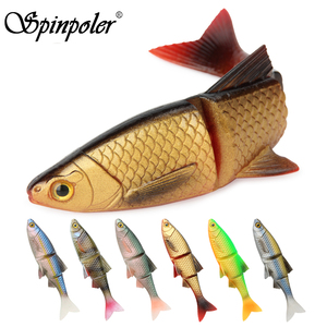 Señuelo de Pesca Spinpoler, Cuerpo Segmentado, Swimbait Shad, Jerkbait Suave, Minnow, 3 Secciones, Cola Bifurcada, para Pesca en Agua Salada, Lubina, <span class=keywords><strong>Trucha</strong></span> - Product Image 1