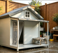 Rumah Anjing Tahan Air Terisolasi untuk Empat Musim, Kandang Luar Ruangan 130 X 100 X 125 cm, Tempat Berlindung Hewan Peliharaan Besar