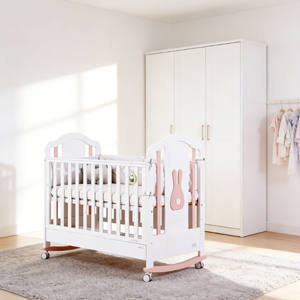Nueva Cuna de Madera de Pino Sólido Blanca para Bebé, Cuna de Madera para Niños con Ruedas y Cajones de Almacenamiento - Product Image 2