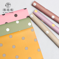 Kertas Pembungkus Bunga Tahan Air Xihuanong Polka Dot Ouya, Lembaran Kado Buket Buatan Tangan, Perlengkapan Grosir Florist