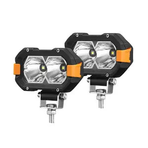 PLUSBEAM lampu kerja LED 20W 4 inci, lampu dekorasi Aksesori Mobil otomatis dengan lampu DRL untuk lampu depan DRL Off Road UTV ATV Jeep Universal