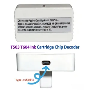 1 pièce Décodeur de puce de cartouche d'encre T604 T503 pour Epson Expression <span class=keywords><strong>Home</strong></span> <span class=keywords><strong>XP</strong></span>-<span class=keywords><strong>2200</strong></span>, accessoire de réinitialisation avec chargement USB Type-C - Product Image 2
