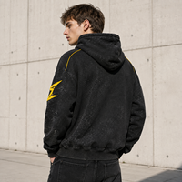 IKDEER Sweat à capuche zippé personnalisé en molleton délavé avec lettres, idéal pour la course, le streetwear et les tenues quotidiennes