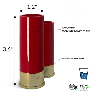 40ML Plastic Mini Liquor Shooter Glass Cup for Strong Vodka Plated Colors Custom Logo Gauge Shot Gun Shell Style Shot Glasses - Product Image 3
