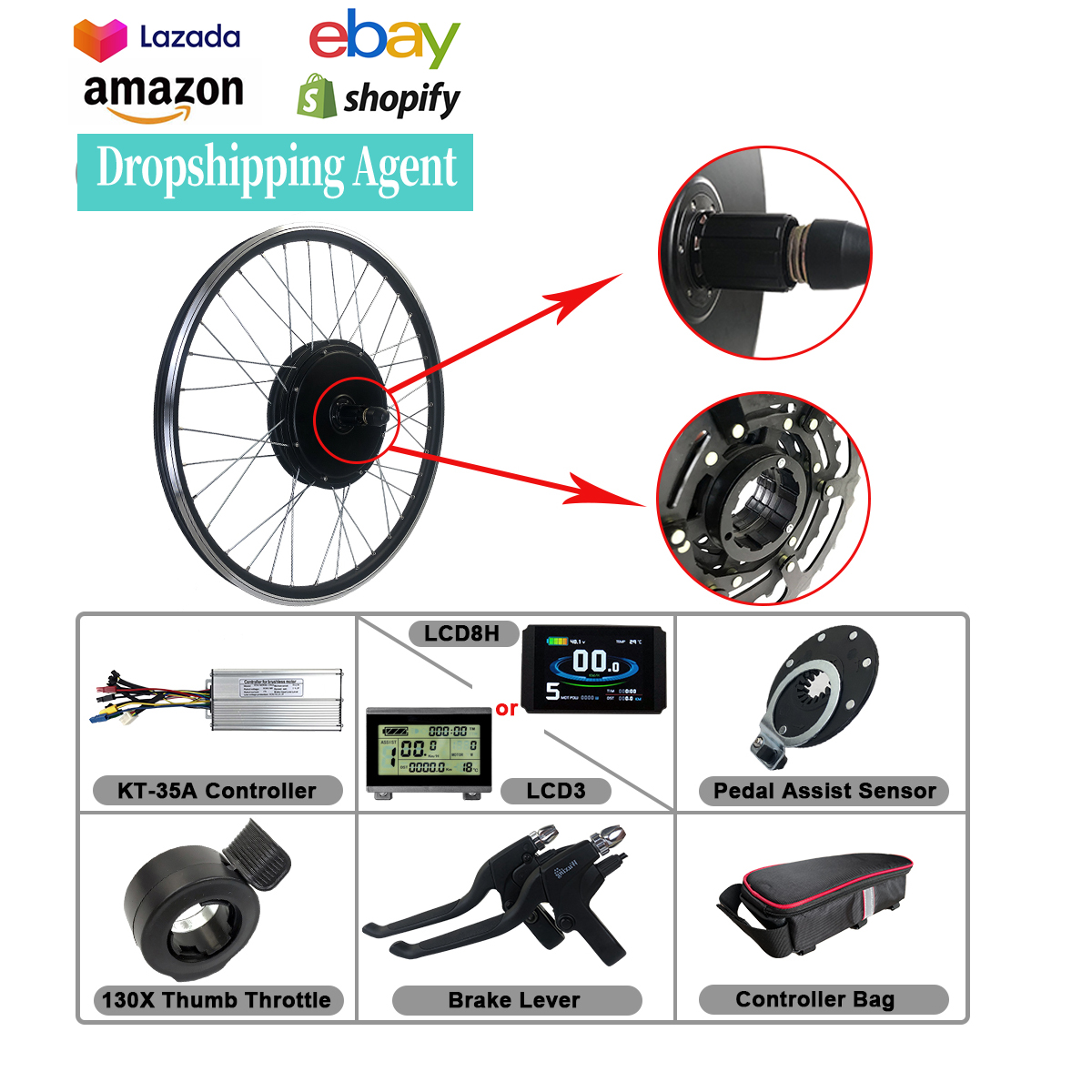 電動自転車ブラシレスハブモーター700C 48V1500W 20インチ28