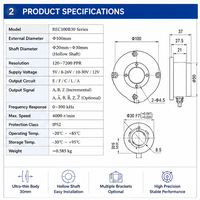 Encodeur incrémental à arbre creux REC100B30, optique rotatif 100 mm pour moteur d'ascenseur, haute vitesse 4000 tr/min, DC5V-26V, OEM