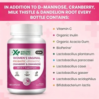 Capsules Probiotiques Prébiotiques pour Femmes Canneberge D-Mannose Chardon-Marie Racine de Pissenlit Marque Privée OEM