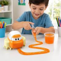 Coche de Pista de Slime Creativo DIY con Inducción para Seguir la Línea, Juguete de Riel Recargable por USB, Regalo Educativo STEM para Niños