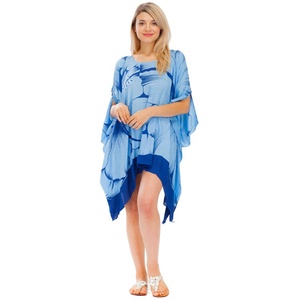 Tropical Floral Print Rayon <strong>Kaftan</strong> Woven Dress Women Beachwear Loose Fit <strong>Summer</strong> Cover up - Product Image 2