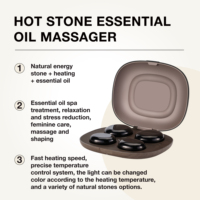 Nouvel ensemble de pierres de massage chaudes à deux niveaux de température pour spa, avec huiles essentielles, pour la relaxation et le soulagement du stress