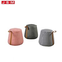 Offre Spéciale Meubles vintage en velours Poufs ronds et carrés en tissu Pouf Chaise Tabourets Poufs Ensemble