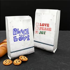 Sacs en papier personnalisés avec logo pour pain, biscuits, croissants, bagels, beignets, emballage alimentaire résistant à la graisse pour restaurants, sacs à emporter - Product Image 1