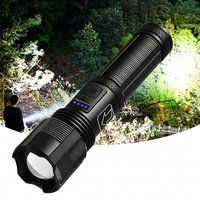 Lampe torche multifonctionnelle haute puissance rechargeable 1000 lumens, lampe de poche LED zoomable pour les urgences domestiques