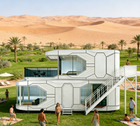 Maison préfabriquée à ossature acier insonorisée, assemblage rapide, villa capsule pour séjours de vacances, hôtels et espaces extérieurs