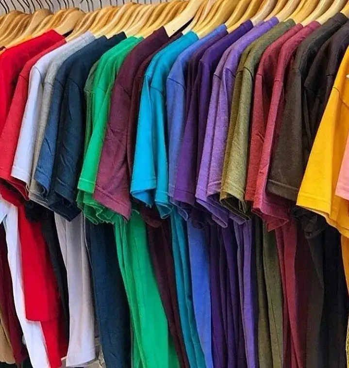 Camiseta de algodão pesado para homens, camiseta colorida de gola redonda e manga curta, camiseta personalizada em branco para streetwear