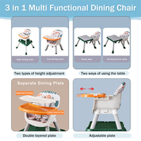 Chaise haute pour bébé Clafbebe, moderne, confortable, en plastique, multifonctionnelle, pour une utilisation à domicile, chaises hautes et rehausseurs pour l'alimentation des bébés
